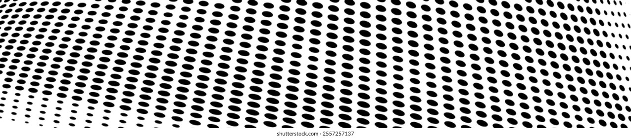 Abstract halftone wave dotted background. Halftone grunge pattern with square. Vector halftone modern pop art twisted texture for poster, cover, business card, postcard, art label layout, sticker.