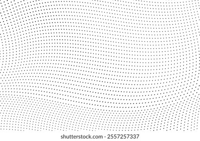 Abstract halftone wave dotted background. Halftone grunge pattern with square. Vector halftone modern pop art twisted texture for poster, cover, business card, postcard, art label layout, sticker.
