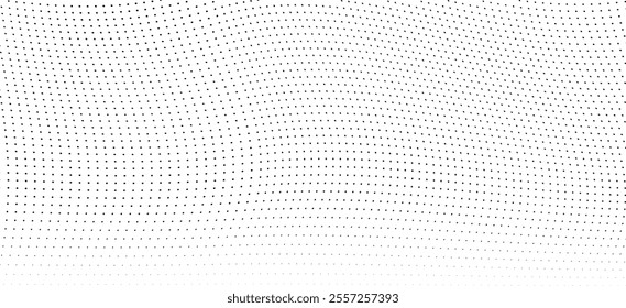 Abstract halftone wave dotted background. Halftone grunge pattern with square. Vector halftone modern pop art twisted texture for poster, cover, business card, postcard, art label layout, sticker.