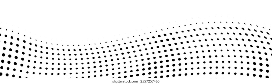 Abstract halftone wave dotted background. Halftone grunge pattern with square. Vector halftone modern pop art twisted texture for poster, cover, business card, postcard, art label layout, sticker.