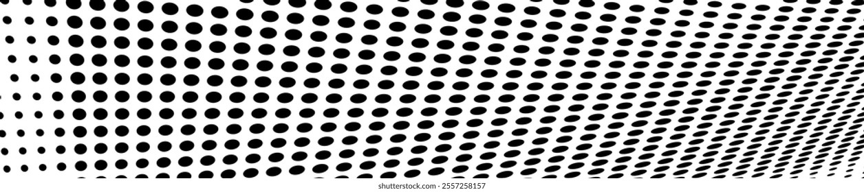 Abstract halftone wave dotted background. Halftone grunge pattern with square. Vector halftone modern pop art twisted texture for poster, cover, business card, postcard, art label layout, sticker.