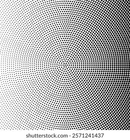 Abstract halftone wave dotted background. Halftone grunge pattern with square. Vector halftone modern pop art twisted texture for poster, cover, business card, postcard, art label layout, sticker.