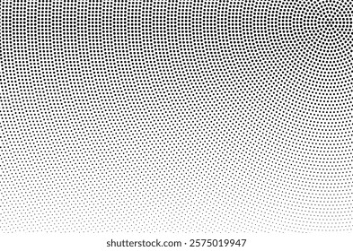 Abstract halftone wave dotted background. Futuristic twisted grunge pattern, dot, circles.  Vector modern optical pop art texture for posters, business cards, cover, labels mock-up, stickers layout.