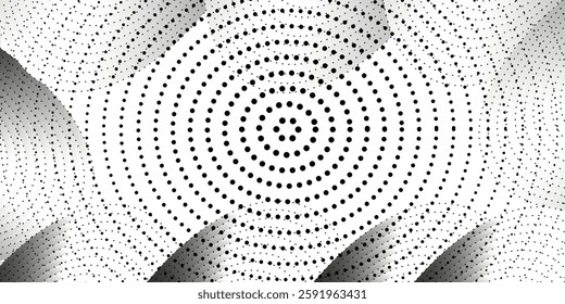Abstract halftone wave dotted background. Halftone twisted grunge pattern, dot, circle