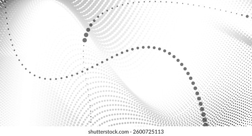 Abstract halftone wave dotted background. Futuristic twisted grunge pattern, dot, circles. Vector modern optical pop art texture for posters,