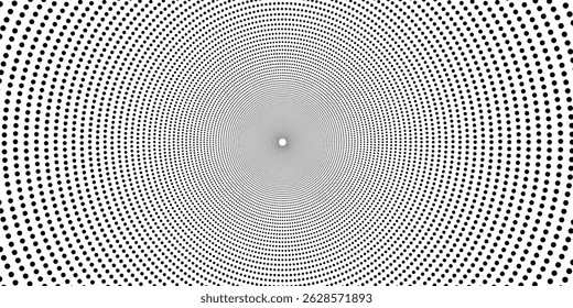 Abstract halftone wave dotted background. Halftone twisted grunge pattern, dot, circle.  Vector modern optical halftone pop art texture for poster, business card, cover, label mock-up, sticker layout