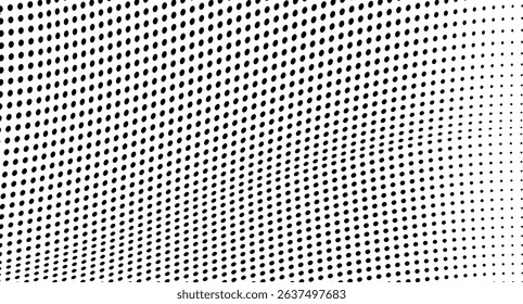 Abstract halftone wave dotted background. Futuristic twisted grunge pattern, dot, circles.  Vector modern optical pop art texture for posters, business cards, cover, labels mock-up, stickers layout