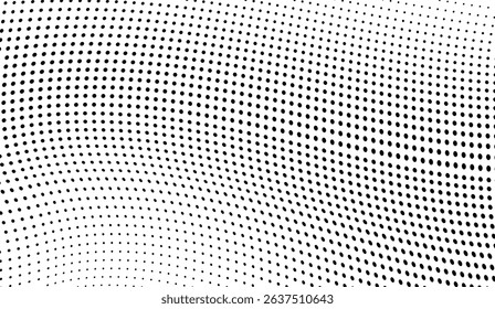 Abstract halftone wave dotted background. Futuristic twisted grunge pattern, dot, circles.  Vector modern optical pop art texture for posters, business cards, cover, labels mock-up, stickers layout