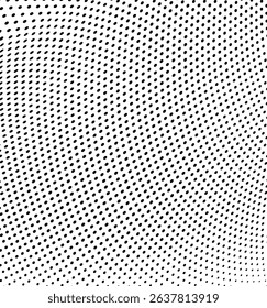 Abstract halftone wave dotted background. Futuristic twisted grunge pattern, dot, circles.  Vector modern optical pop art texture for posters, business cards, cover, labels mock-up, stickers layout