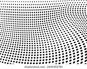 Abstract halftone wave dotted background