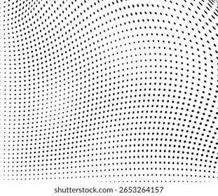 Abstract halftone wave dotted background. Halftone twisted grunge pattern, dot, circle.  Vector modern optical halftone pop art texture for poster, business card, cover, label mock-up, sticker layout