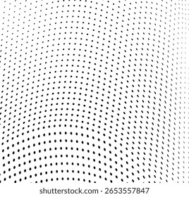 Plano de fundo pontilhado de onda de meio-tom abstrato. Meio-tom torcido grunge padrão, ponto, círculo.  Vetor moderno óptico meio-tom pop art textura para cartaz, cartão de visita, capa, etiqueta mock-up, layout adesivo