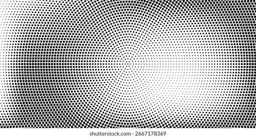 Abstract halftone wave dotted background. Halftone twisted grunge pattern, dot, circle. Vector modern optical halftone pop art texture for poster, business card, cover, label mock-up, sticker layout
