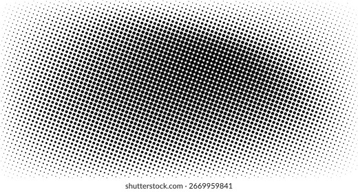 Abstract halftone wave dotted background. Futuristic twisted grunge pattern, dot, circles. Vector modern optical pop art texture for posters, business cards, cover, labels mock-up. eps10