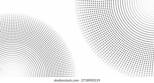 Abstrakte Halbtonwelle, gepunkteter Hintergrund. Halbtonverdrehtes Grunge-Muster, Punkt, Kreis.  Vektor moderne optische Halbton Pop Art Textur für Poster, Visitenkarte, Abdeckung, Label Mock-up, Aufkleber Layout