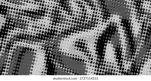 Plano de fundo pontilhado de onda de meio-tom abstrato. Meio-tom torcido grunge padrão, ponto, círculo.