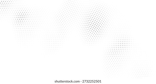 Abstrakte Halbtonwelle, gepunkteter Hintergrund. Futuristisches verdrehtes Grunge-Muster, Punkt, Kreise