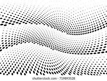 Abstract halftone wave dotted background. Futuristic grunge pattern, dot, circles.  Vector modern optical pop art texture for posters, sites, business cards, cover, labels mock-up, stickers layout