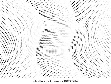 Abstract halftone wave dotted background. Futuristic grunge pattern, dot, circles.  Vector modern optical pop art texture for posters, sites, business cards, cover, labels mock-up, stickers layout
