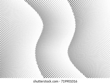 Abstract halftone wave dotted background. Futuristic grunge pattern, dot, circles.  Vector modern optical pop art texture for posters, sites, business cards, cover, labels mock-up, stickers layout