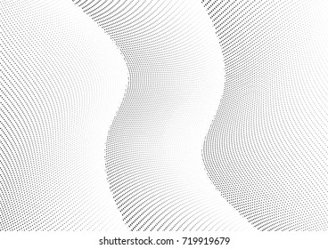 Abstract halftone wave dotted background. Futuristic grunge pattern, dot, circles.  Vector modern optical pop art texture for posters, sites, business cards, cover, labels mock-up, stickers layout