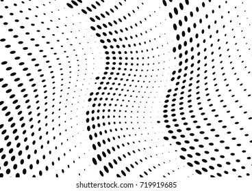 Abstract halftone wave dotted background. Futuristic grunge pattern, dot, circles.  Vector modern optical pop art texture for posters, sites, business cards, cover, labels mock-up, stickers layout