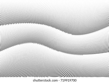 Abstract halftone wave dotted background. Futuristic grunge pattern, dot, circles.  Vector modern optical pop art texture for posters, sites, business cards, cover, labels mock-up, stickers layout