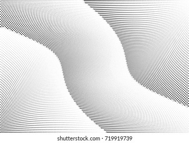 Abstract halftone wave dotted background. Futuristic grunge pattern, dot, circles.  Vector modern optical pop art texture for posters, sites, business cards, cover, labels mock-up, stickers layout