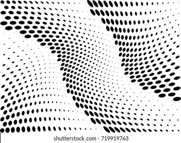 Abstract halftone wave dotted background. Futuristic grunge pattern, dot, circles.  Vector modern optical pop art texture for posters, sites, business cards, cover, labels mock-up, stickers layout
