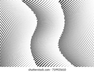 Abstract halftone wave dotted background. Futuristic grunge pattern, dot, circles.  Vector modern optical pop art texture for posters, sites, business cards, cover, labels mock-up, stickers layout