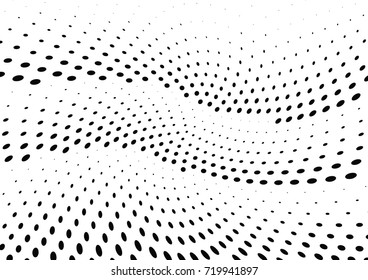Abstract halftone wave dotted background. Futuristic grunge pattern, dot, circles.  Vector modern optical pop art texture for posters, sites, business cards, cover, labels mock-up, stickers layout