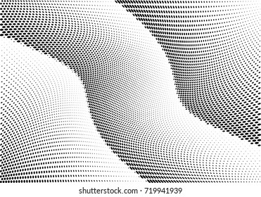 Abstract halftone wave dotted background. Futuristic grunge pattern, dot, circles.  Vector modern optical pop art texture for posters, sites, business cards, cover, labels mock-up, stickers layout