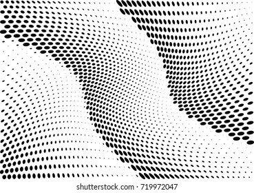 Abstract halftone wave dotted background. Futuristic grunge pattern, dot, circles.  Vector modern optical pop art texture for posters, sites, business cards, cover, labels mock-up, stickers layout