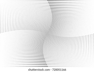 Abstract halftone wave dotted background. Futuristic grunge pattern, dot, circles.  Vector modern optical pop art texture for posters, sites, business cards, cover, labels mock-up, stickers layout