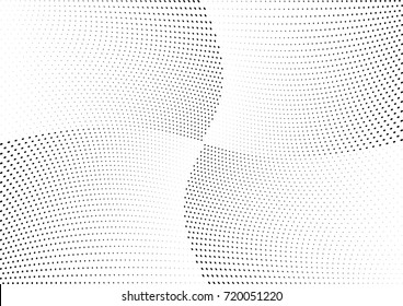 Abstract halftone wave dotted background. Futuristic grunge pattern, dot, circles.  Vector modern optical pop art texture for posters, sites, business cards, cover, labels mock-up, stickers layout