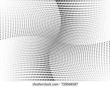 Abstract halftone wave dotted background. Futuristic grunge pattern, dot, circles.  Vector modern optical pop art texture for posters, sites, business cards, cover, labels mock-up, stickers layout