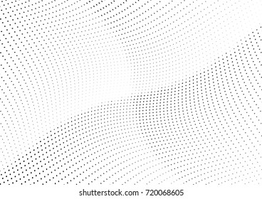 Abstract halftone wave dotted background. Futuristic grunge pattern, dot, circles.  Vector modern optical pop art texture for posters, sites, business cards, cover, labels mock-up, stickers layout