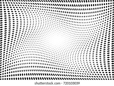 Abstract halftone wave dotted background. Futuristic grunge pattern, dot, circles.  Vector modern optical pop art texture for posters, sites, business cards, cover, labels mock-up, stickers layout