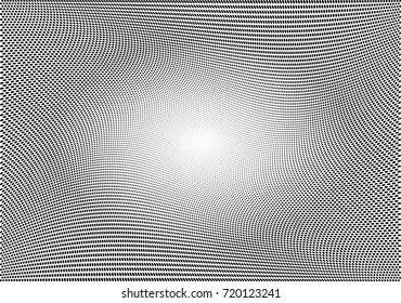 Abstract halftone wave dotted background. Futuristic grunge pattern, dot, circles.  Vector modern optical pop art texture for posters, sites, business cards, cover, labels mock-up, stickers layout