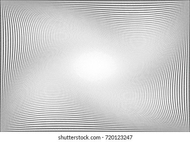 Abstract halftone wave dotted background. Futuristic grunge pattern, dot, circles.  Vector modern optical pop art texture for posters, sites, business cards, cover, labels mock-up, stickers layout