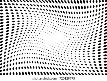 Abstract halftone wave dotted background. Futuristic grunge pattern, dot, circles.  Vector modern optical pop art texture for posters, sites, business cards, cover, labels mock-up, stickers layout