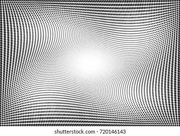 Abstract halftone wave dotted background. Futuristic grunge pattern, dot, circles.  Vector modern optical pop art texture for posters, sites, business cards, cover, labels mock-up, stickers layout