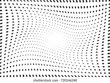 Abstract halftone wave dotted background. Futuristic grunge pattern, dot, circles.  Vector modern optical pop art texture for posters, sites, business cards, cover, labels mock-up, stickers layout