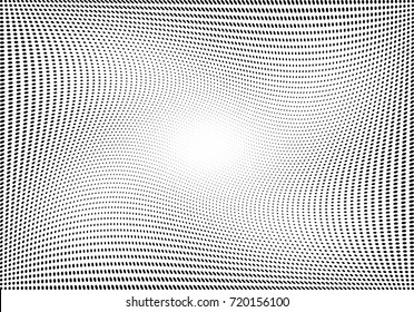 Abstract halftone wave dotted background. Futuristic grunge pattern, dot, circles.  Vector modern optical pop art texture for posters, sites, business cards, cover, labels mock-up, stickers layout