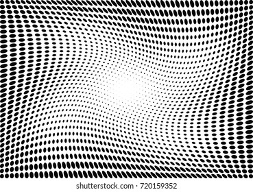 Abstract halftone wave dotted background. Futuristic grunge pattern, dot, circles.  Vector modern optical pop art texture for posters, sites, business cards, cover, labels mock-up, stickers layout