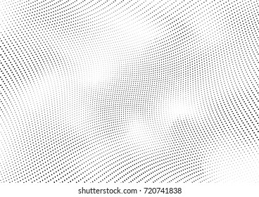 Abstract halftone wave dotted background. Futuristic grunge pattern, dot, circles.  Vector modern optical pop art texture for posters, sites, business cards, cover, labels mock-up, stickers layout