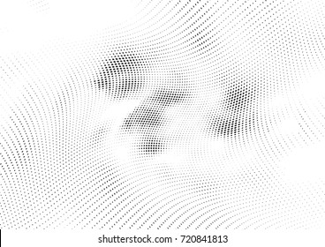Abstract halftone wave dotted background. Monochrome futuristic grunge pattern, stars.  Vector modern optical pop art texture for posters, site, postcard, cover, labels, vintage sticker mock-up layout