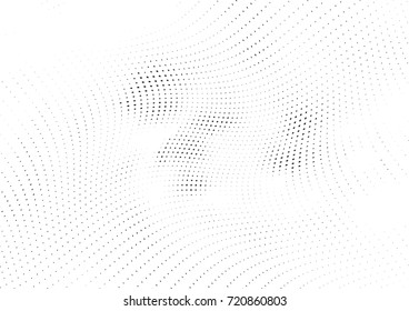 Abstract halftone wave dotted background. Monochrome futuristic grunge pattern, stars.  Vector modern optical pop art texture for posters, site, postcard, cover, labels, vintage sticker mock-up layout