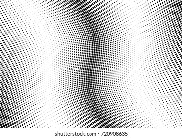 Abstract halftone wave dotted background. Monochrome grunge pattern with square.  Vector modern pop art texture for posters, sites, cover, business cards, postcards, art labels layout, stickers.