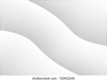 Abstract halftone wave dotted background. Monochrome grunge pattern with square.  Vector modern pop art texture for posters, sites, cover, business cards, postcards, art labels layout, stickers.